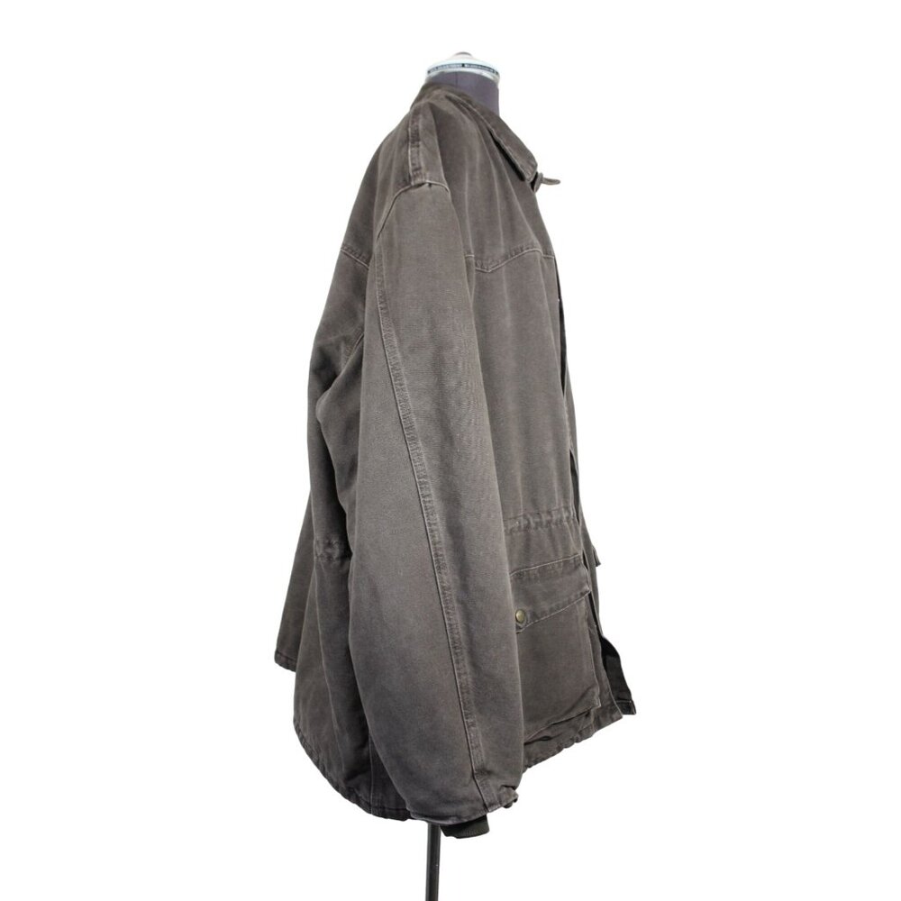 Carhartt men's vintage moss sandstone wash quilt lined long barn chore coat - Picture 4 of 14